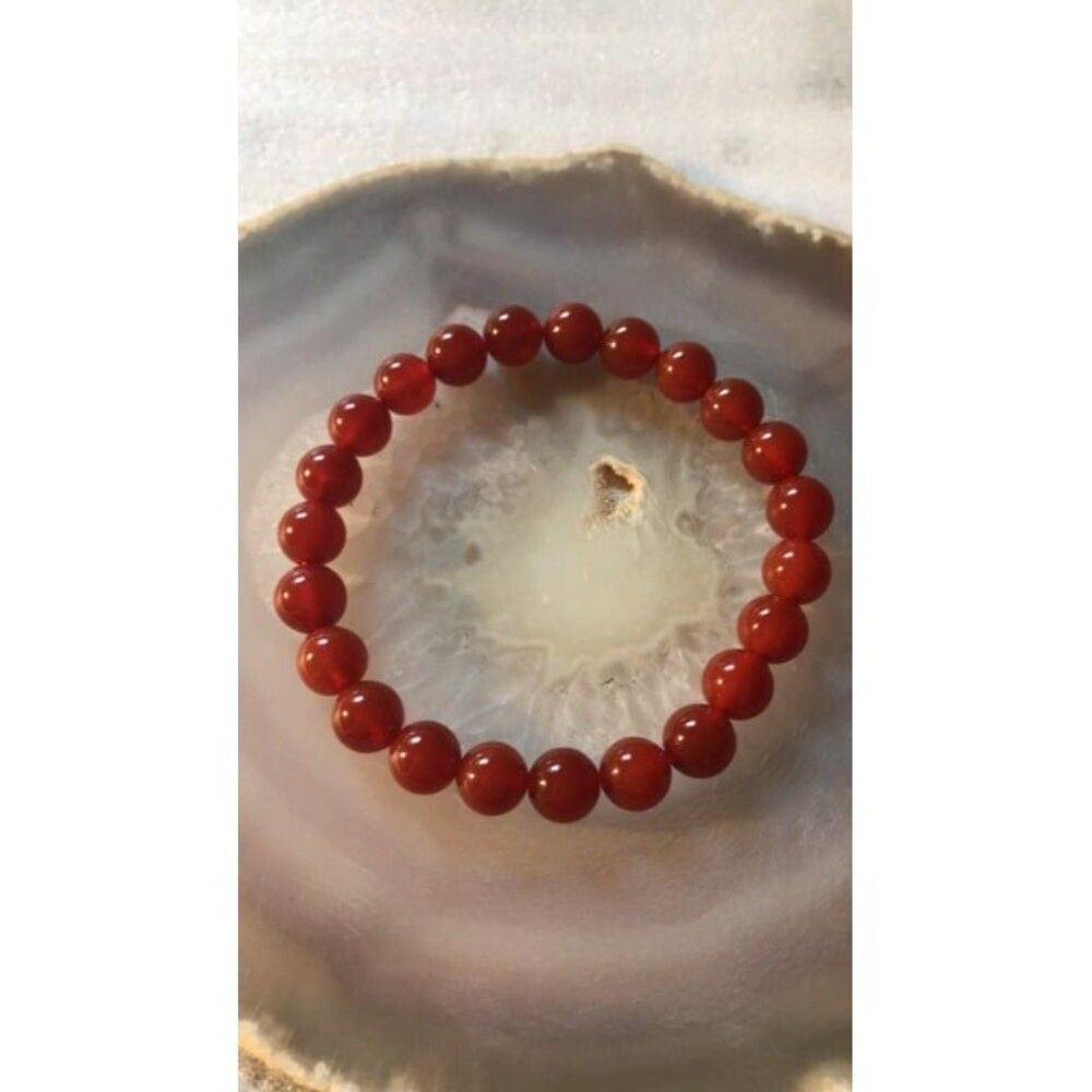 Carnelian Beaded Stretch Bracelet